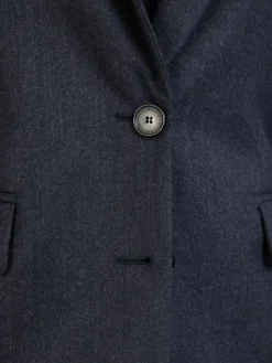 Wollblazer mit Schulterpolster Marineblau