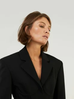 Woll-Blazer Schwarz