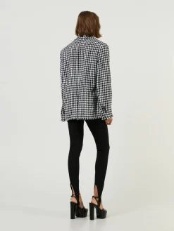 Woll-Blazer Schwarz/Weiß