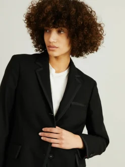Woll-Blazer 'Wide Lapel' Schwarz