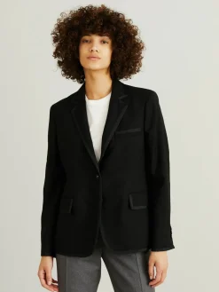 Woll-Blazer 'Wide Lapel' Schwarz