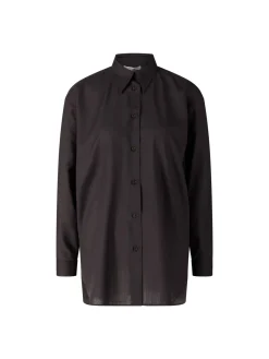 Wollbluse 'Voile' Dunkelbraun