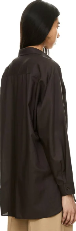 Wollbluse 'Voile' Dunkelbraun