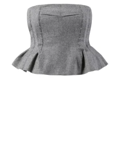 Woll-Bustier-Top Grau