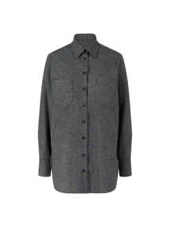 Woll-Cashmere-Hemd Dunkelgrau