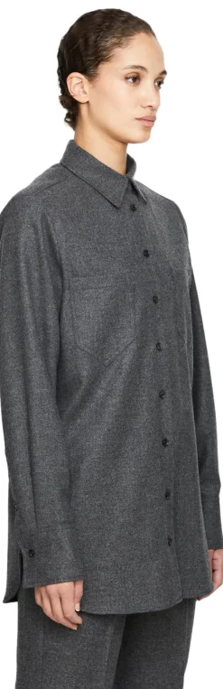 Woll-Cashmere-Hemd Dunkelgrau