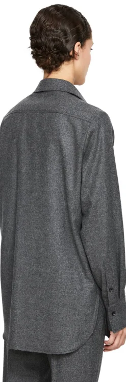 Woll-Cashmere-Hemd Dunkelgrau