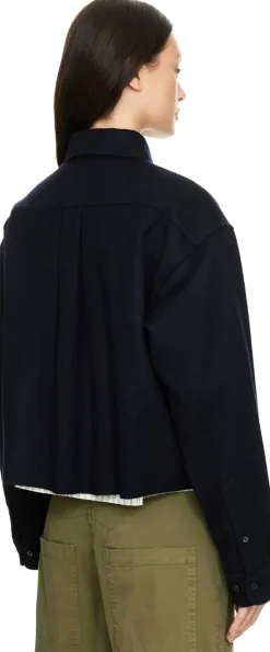 Woll-Cashmere-Hemd Marineblau