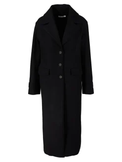 Woll-Cashmere-Mantel Schwarz