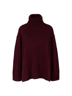 Woll-Cashmere-Pullover mit Rollkragen Rot