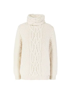 Woll-Cashmere-Pullover mit Rollkragen Beige