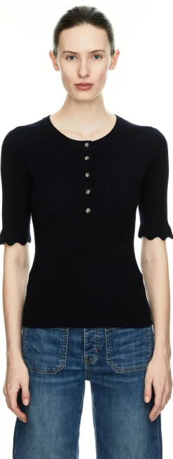 Woll-Cashmere-Pullover 'Wave' Marineblau