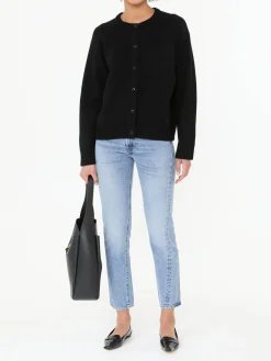 Woll-Cashmere-Strickjacke 'Aidar' Schwarz