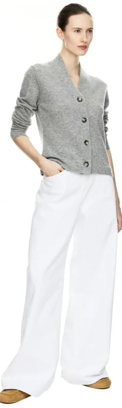 Woll-Cashmere-Strickjacke Grau