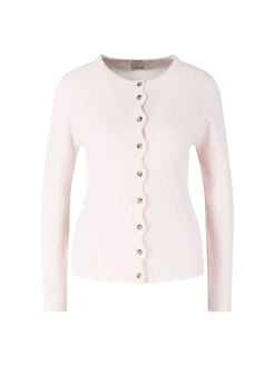 Woll-Cashmere-Strickjacke 'Wave' Rosé