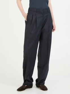 Wollhose 'Flannel Straight' Marineblau