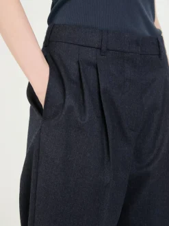 Wollhose 'Flannel Straight' Marineblau