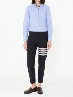 Wollhose Marineblau/Weiß