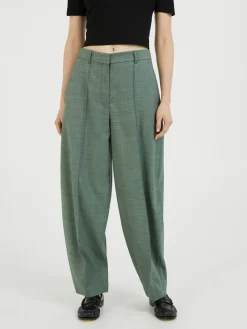 Wollhose mit fixierter Bügelfalte Grün