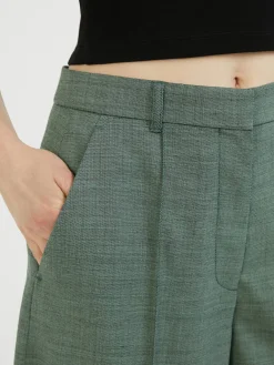Wollhose mit fixierter Bügelfalte Grün