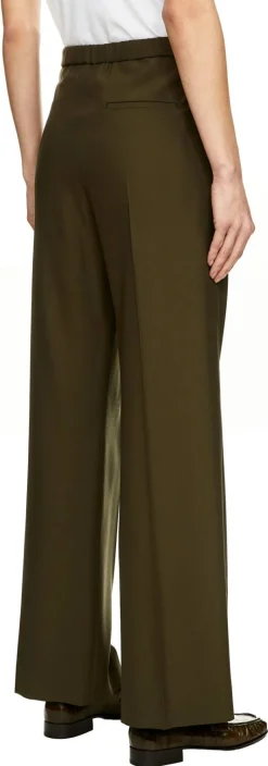Wollhose mit LOEWE geprägten Lederbund Khaki