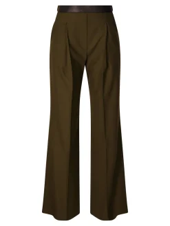 Wollhose mit LOEWE geprägten Lederbund Khaki