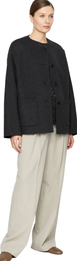 Wollhose 'Virgil' mit Bundfalten Beige