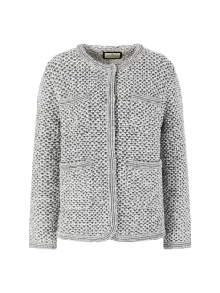 Wolljacke Grau/Weiß