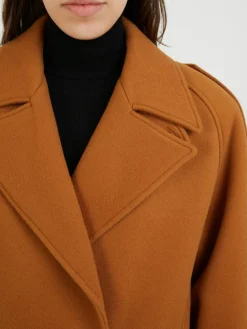 Wolljacke im Bikerstil Cognac