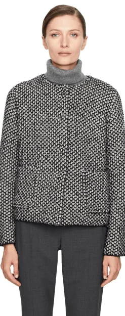 Wolljacke Marineblau/Weiß