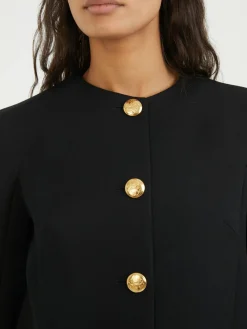 Wolljacke mit Kokonärmel Schwarz