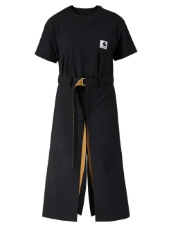Wollkleid im Zweiteiler-Look 'Sacai X Carhartt' Schwarz