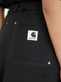 Wollkleid im Zweiteiler-Look 'Sacai X Carhartt' Schwarz