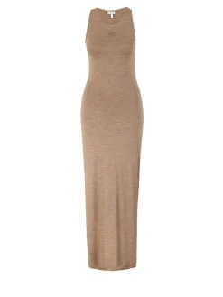 Wollkleid mit Anagram Dunkelbraun