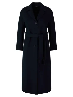 Wollmantel 'Dama' mit Taillengürtel Marineblau