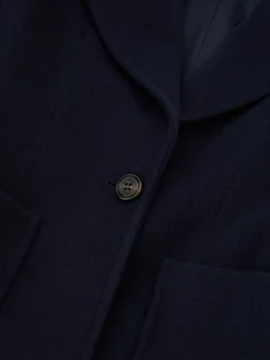 Wollmantel Marineblau