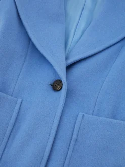 Wollmantel Mittelblau