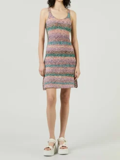 Woll-Minikleid Violett/Multi
