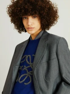 Woll-Mohair-Blazer 'Sack Jacket' Grau