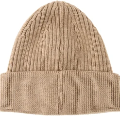 Wollmütze mit Logo-Stickerei Beige