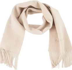 Wollschal mit Logo Beige