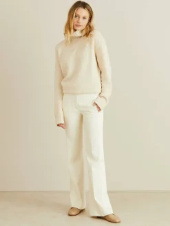 Woll-Seiden-Hose 'Morissey' Crème