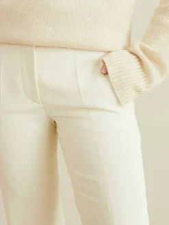 Woll-Seiden-Hose 'Morissey' Crème