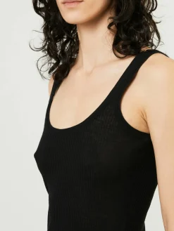 Woll-Tanktop Schwarz
