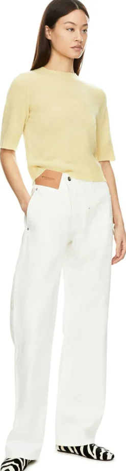 Workwear-Jeans mit Twist-Effekt Crème