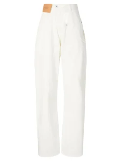 Workwear-Jeans mit Twist-Effekt Crème
