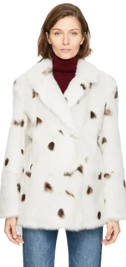 Zweireihige Lammfelljacke 'Capucine' Crème
