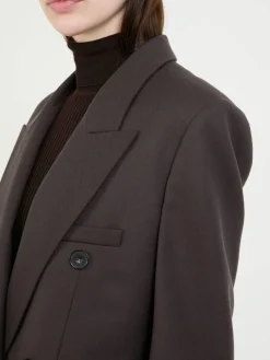 Zweireihiger Blazer aus Wolle Braun