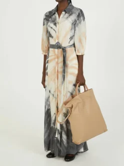Zweiteiliges Cashmere-Seiden-Kleid 'Daisy' Braun