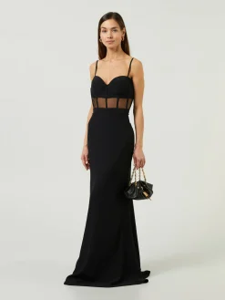 Abendkleid aus Crêpe Schwarz